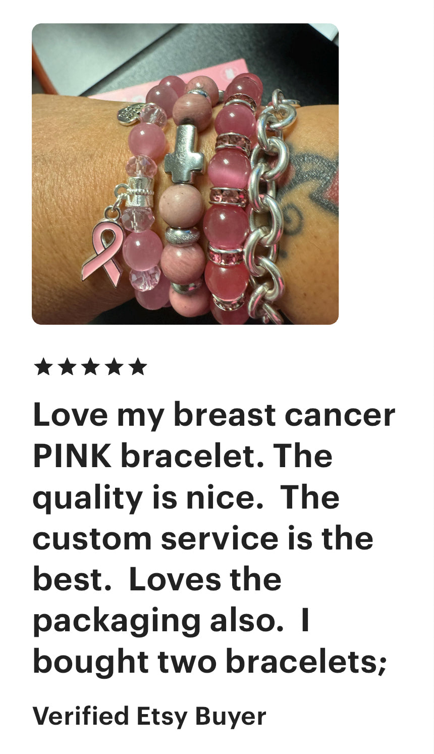 Breast Cancer Awareness Bracelet Stack
