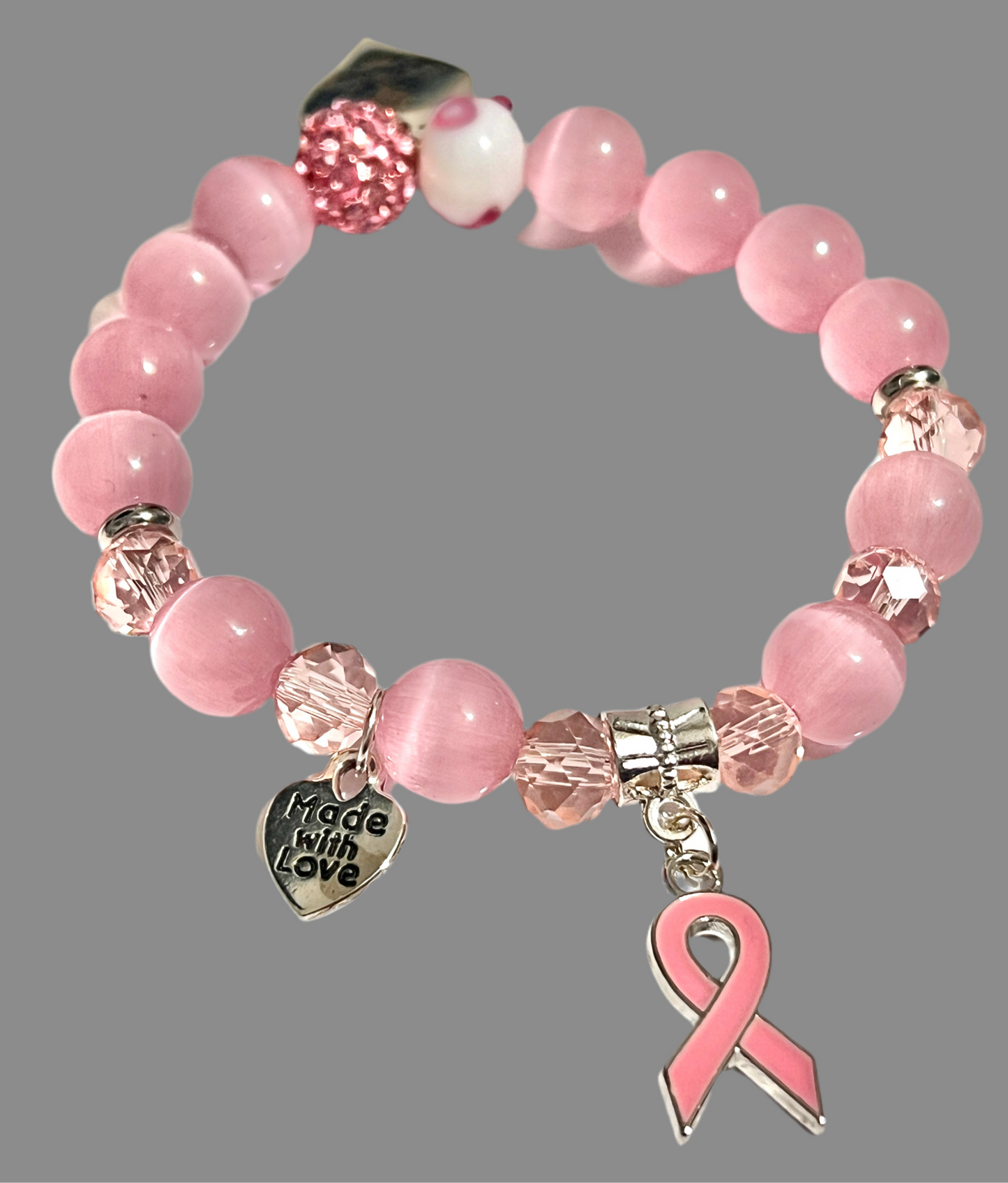 Breast Cancer Awareness Bracelet Stack