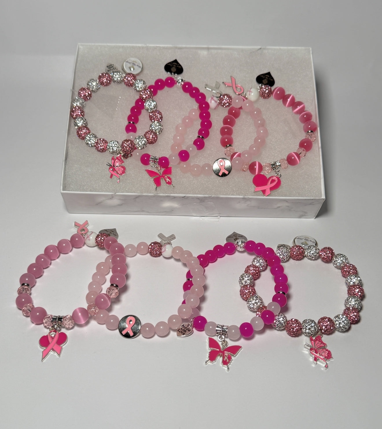 Breast Cancer Awareness Bracelet Stack