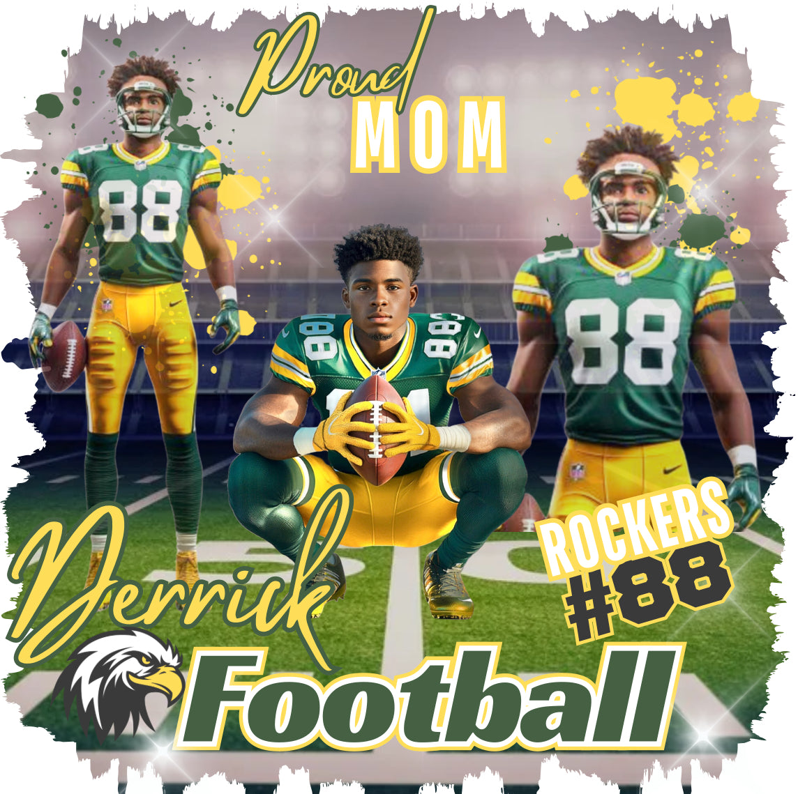Proud mom editable football template