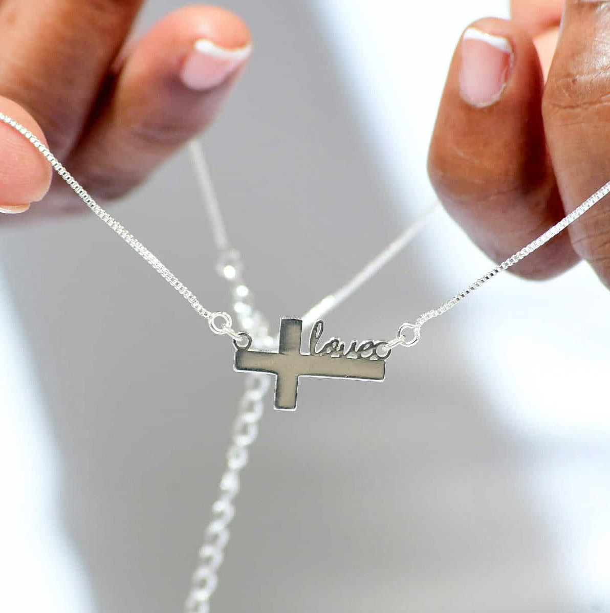 Side Cross Love Necklace