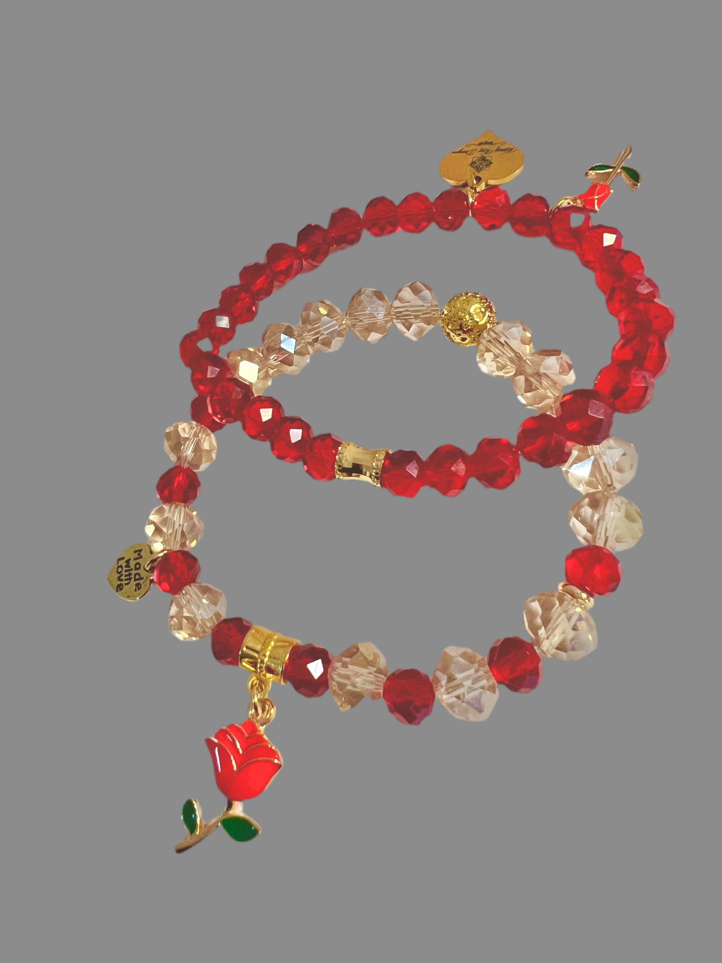 Rose Flower Bracelet Set