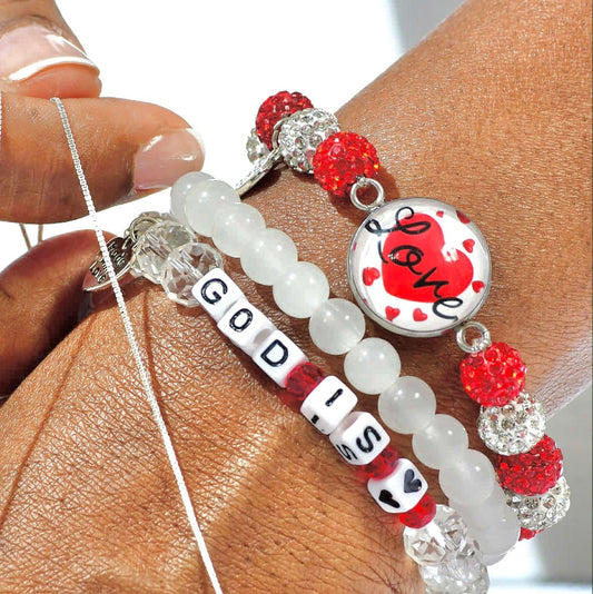 God Is Love Bracelet Stack