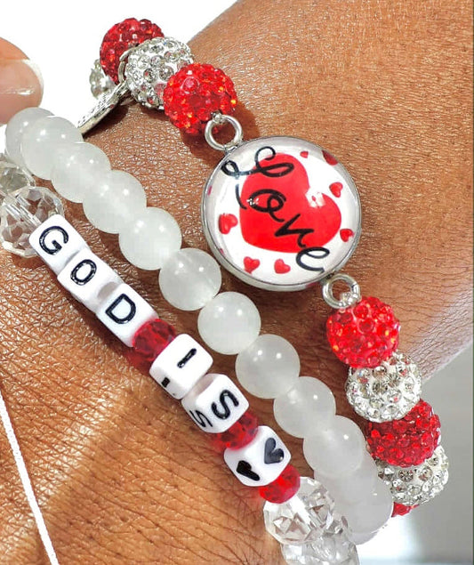 God Is Love Bracelet Stack