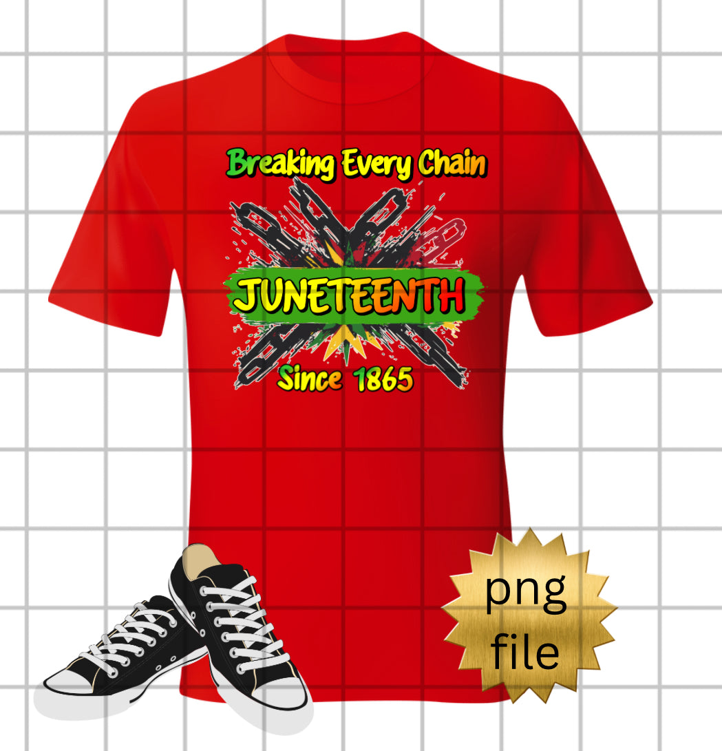 Juneteenth Breaking Every Chain Png Digital Design