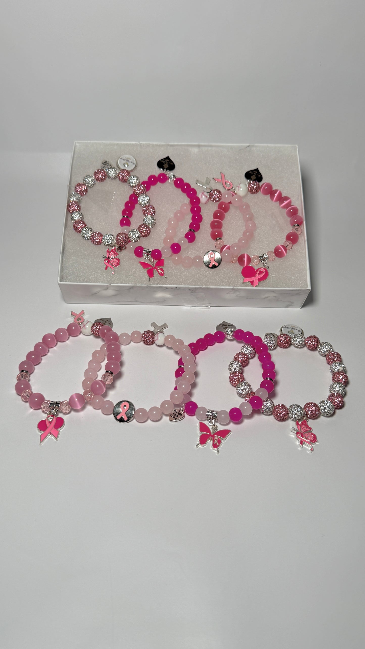 Breast Cancer Awareness Bracelet Stack