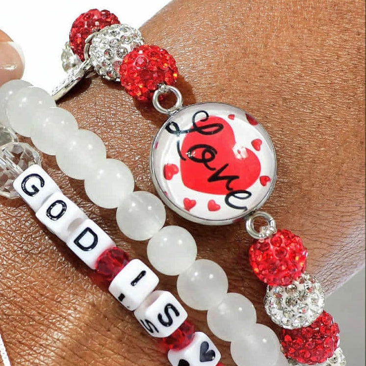 God Is Love Bracelet Stack