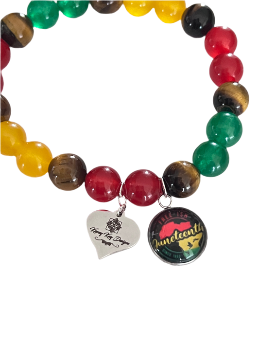 Celebrate Juneteeth Bracelet (tiger eye)