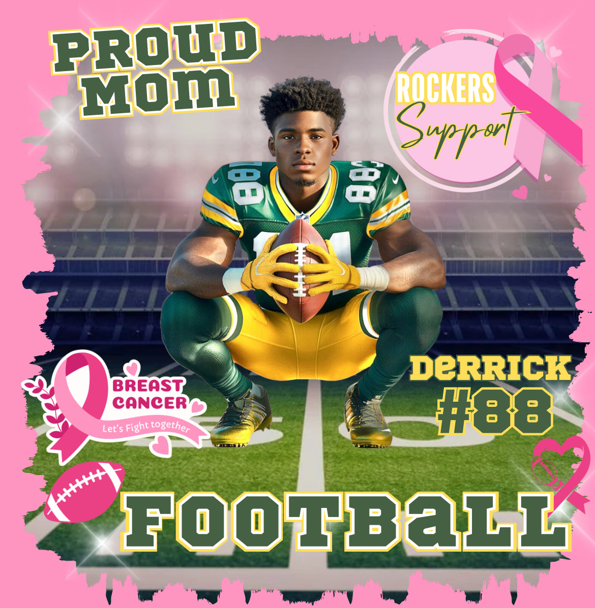 A Proud mom editable football template, canva template.