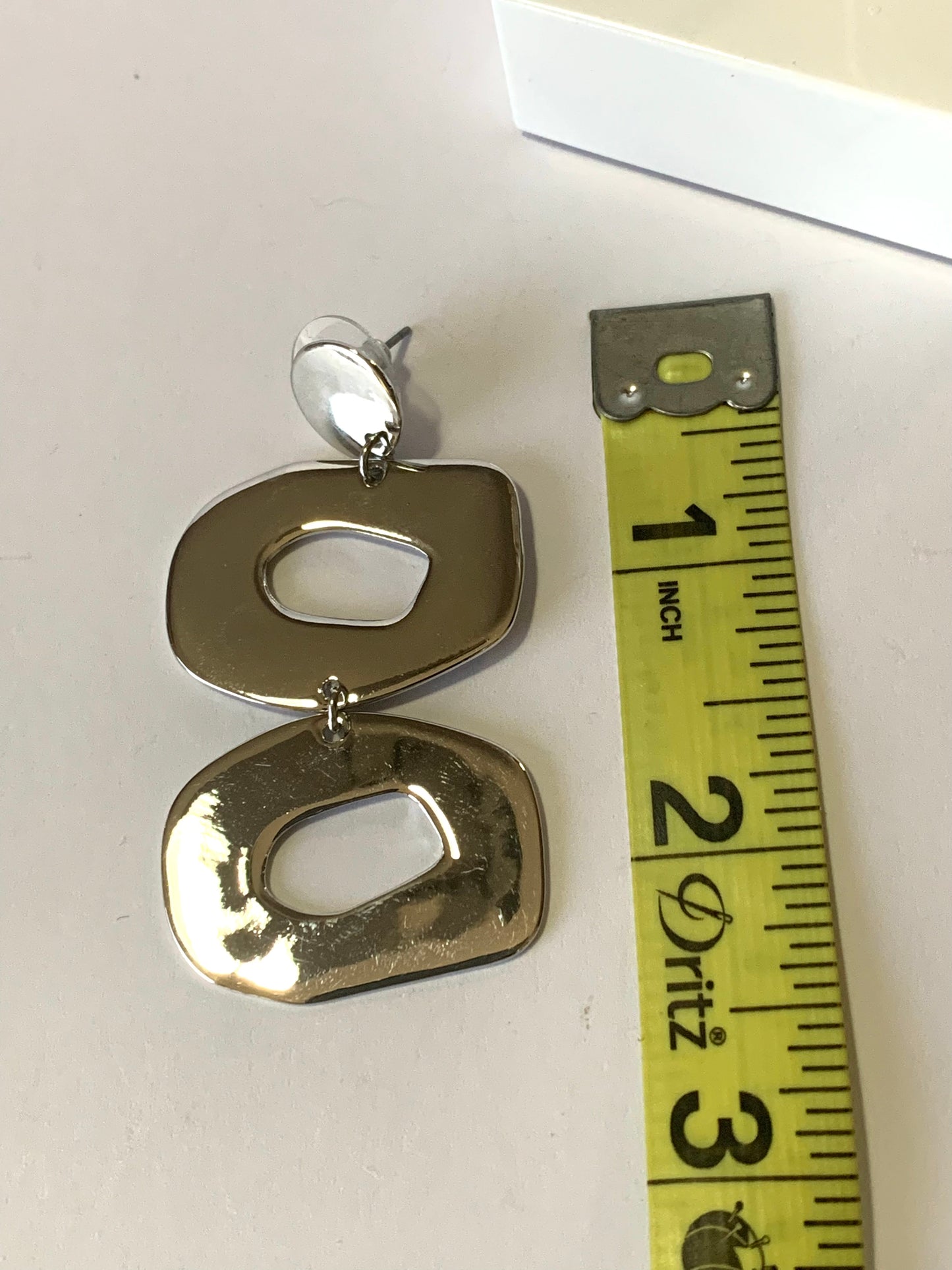 Silver Metal Abstract Earrings