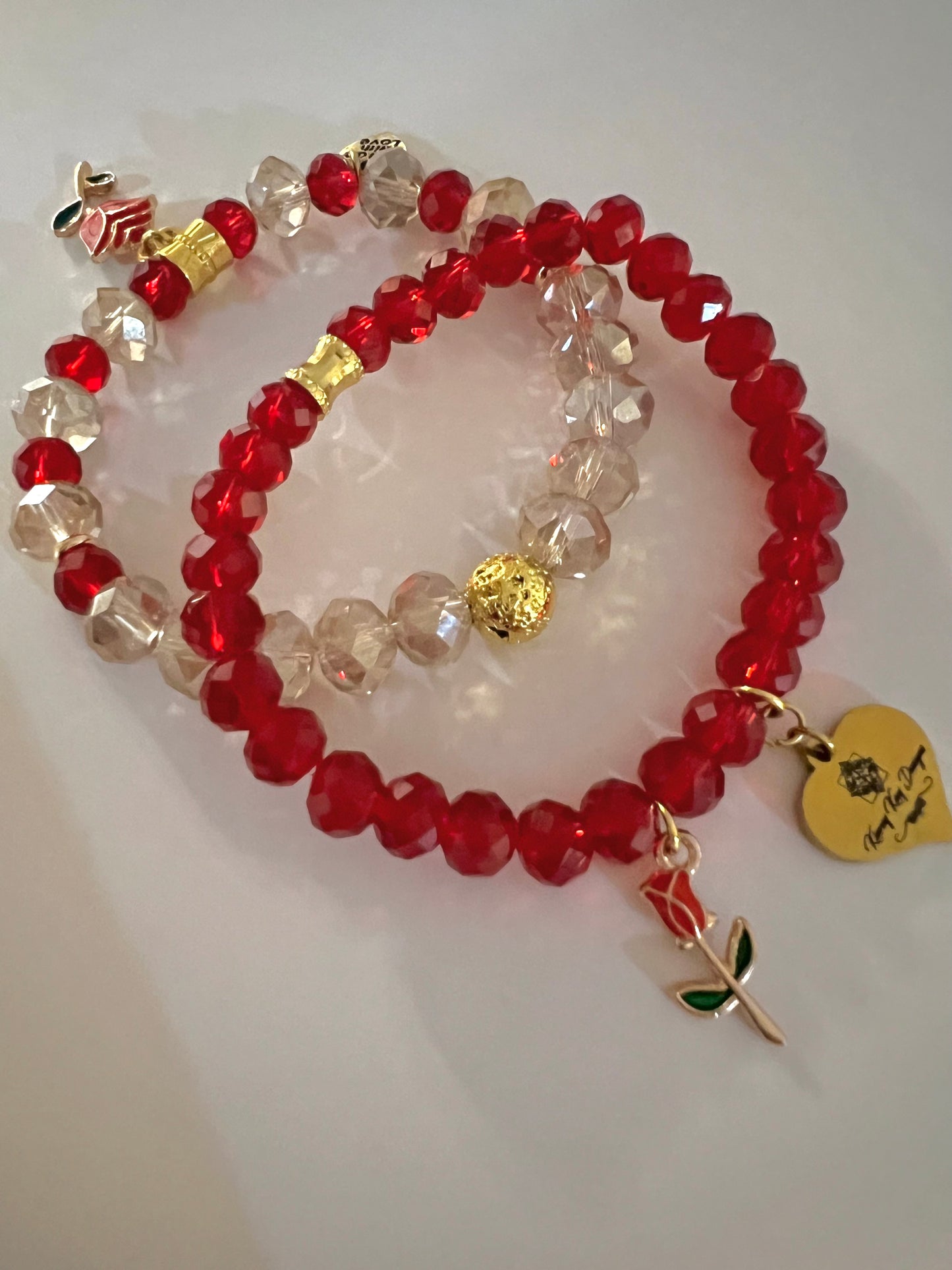 Rose Flower Bracelet Set