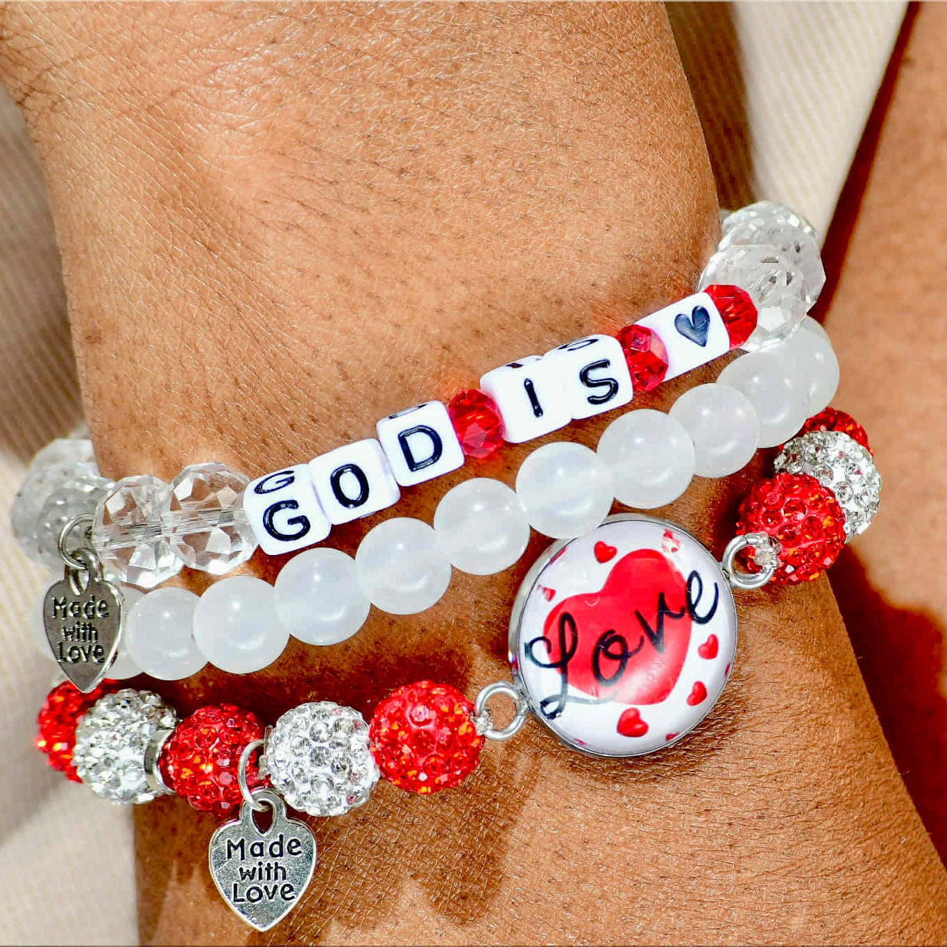 God Is Love Bracelet Stack
