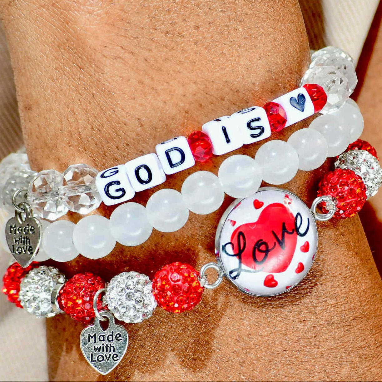 God Is Love Bracelet Stack
