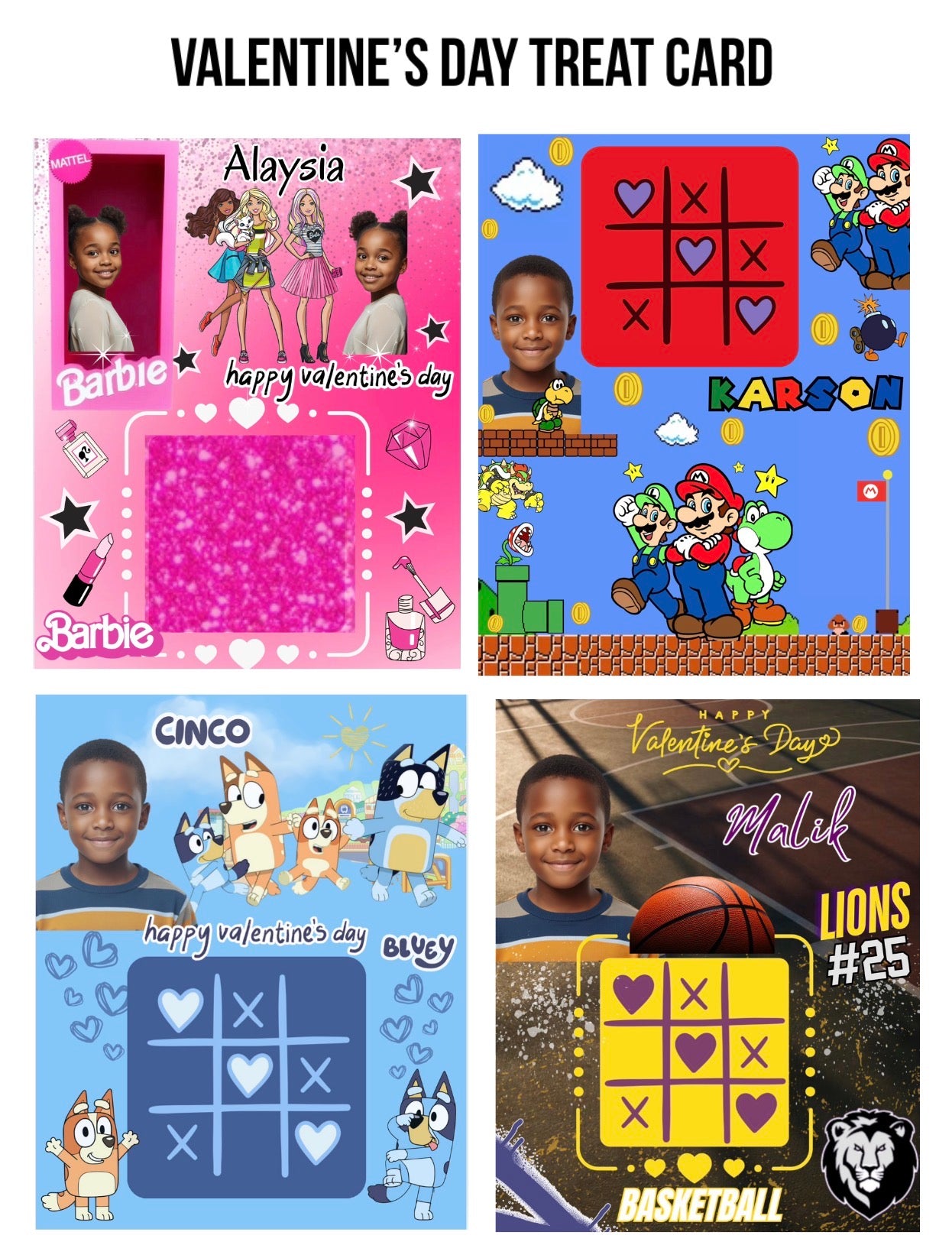 Jumbo Valentine's Day Treat card (8 New Designs)