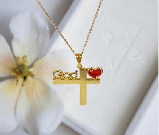 God Is ❤️ Cross Necklace