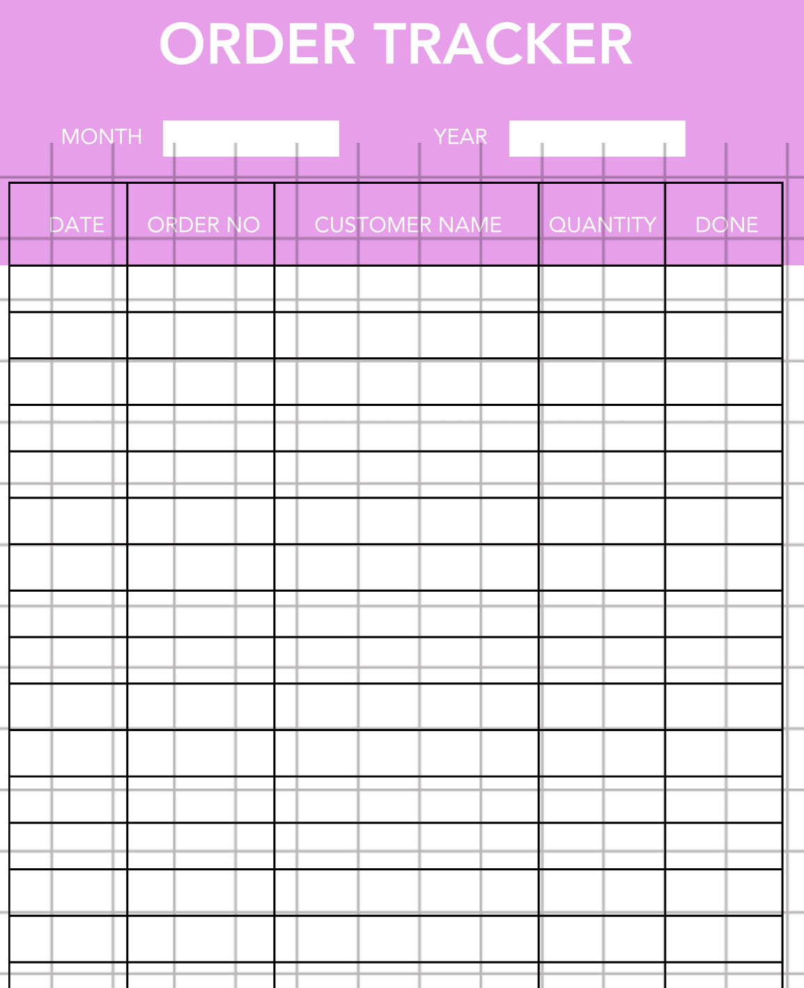T-Shirt Business Order Form & Order Tracker Form