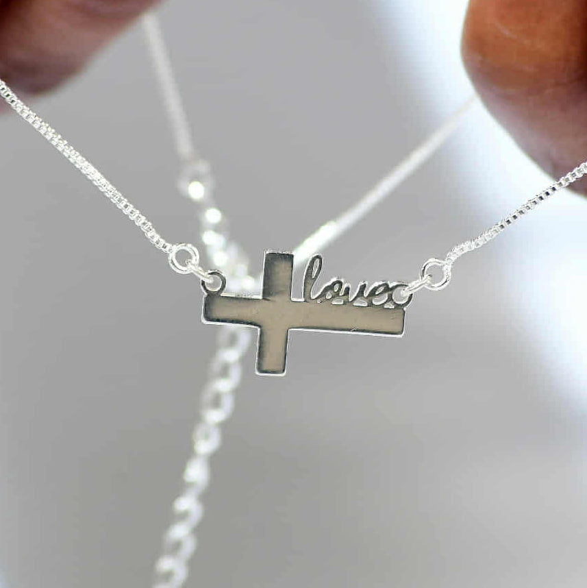 Side Cross Love Necklace