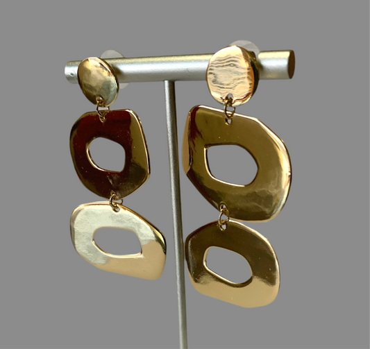 Gold Metal Abstract Earring