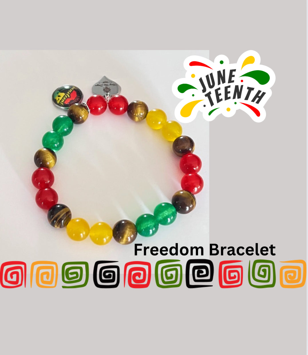 Celebrate Juneteeth Bracelet (tiger eye)