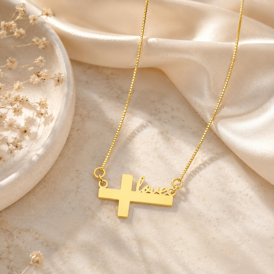 Side Cross Love Necklace
