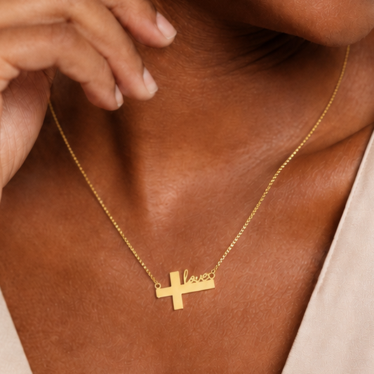 Side Cross Love Necklace
