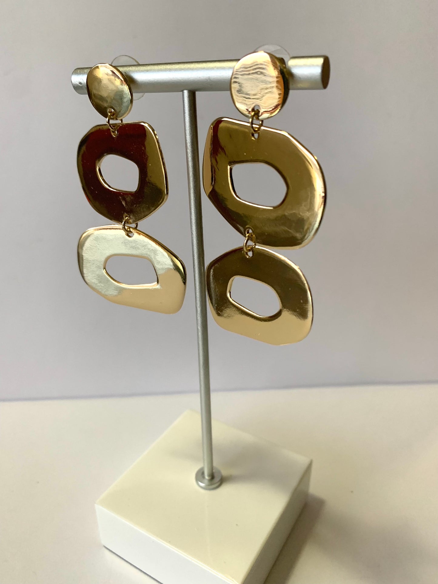 Gold Metal Abstract Earring